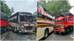 बस र ट्रक एकआपसमा ठक्कर खाँदा तीन जना घाइते