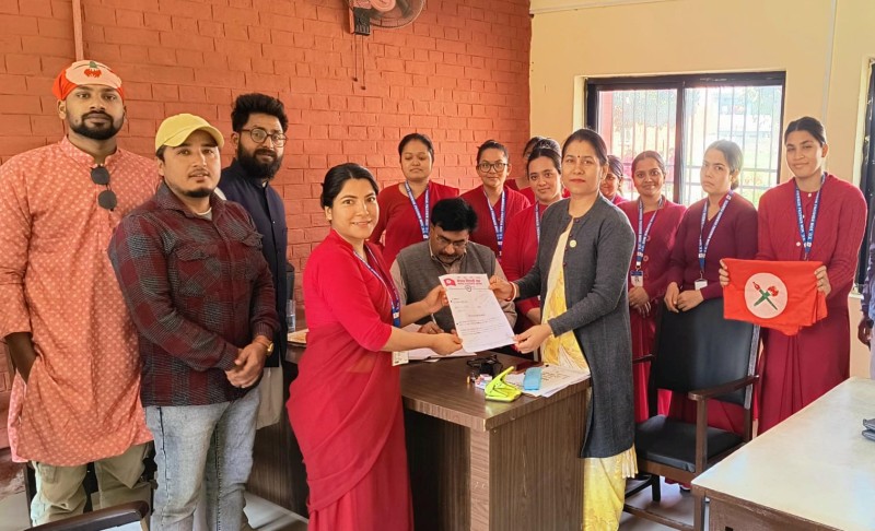 वीरगञ्ज नर्सिङ क्याम्पसमा नेविसंघ इकाईद्वारा दल दर्ता